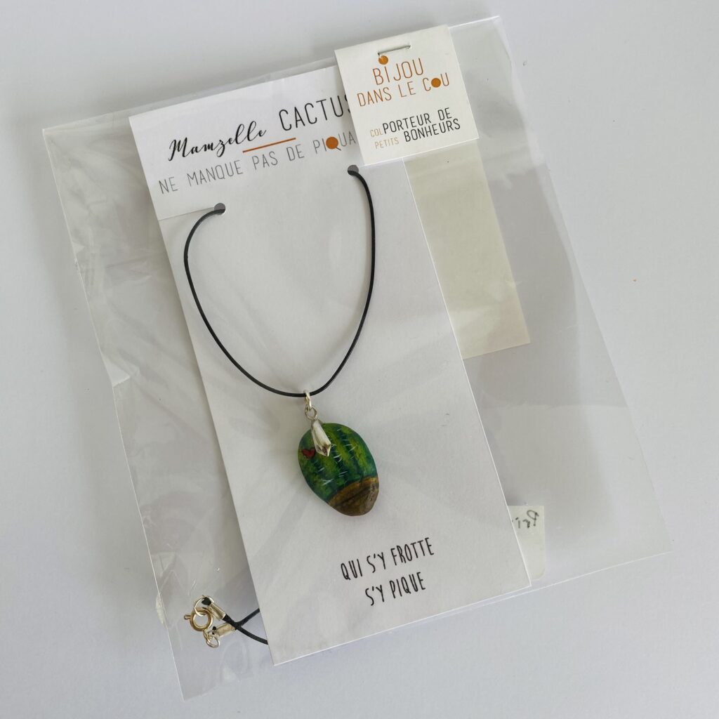 Collier Galet 'Mamzelle Cactus'