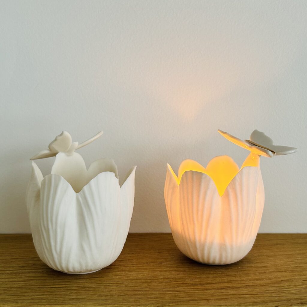 Photophore 'Tulipe et Papillon'